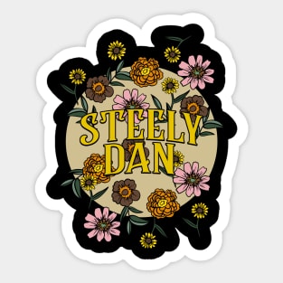 Steely Dan Name Personalized Flower Retro Floral 80s 90s Name Style Sticker